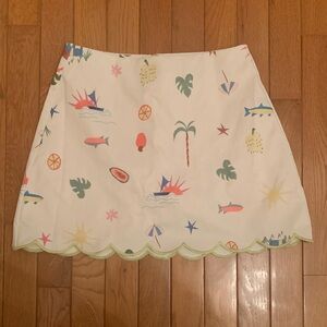 Amalie Colorful Tropical Print Mini Skirt